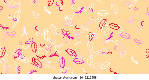 Light Pink, Yellow vector template with businesswoman signs. Simple design in abstract style with women’s rights activism. Background for International Women’s Day.
