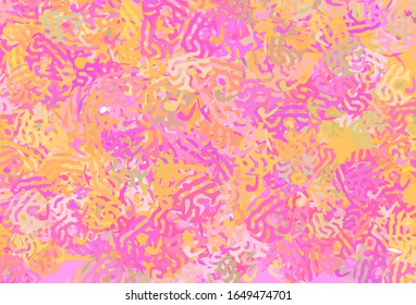 Light Pink, Yellow vector template with chaotic shapes. Decorative design in abstract style with random forms. Modern design for your business card.