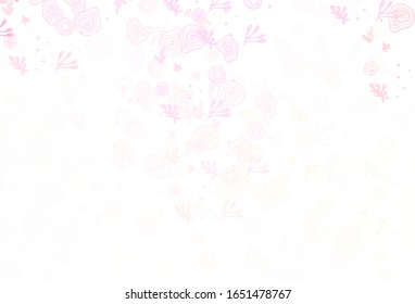Plantilla vectorial amarillo rosa claro con formas caóticas. Ilustración abstracta moderna con formas aleatorias coloridas. Diseño elegante para tapizados.