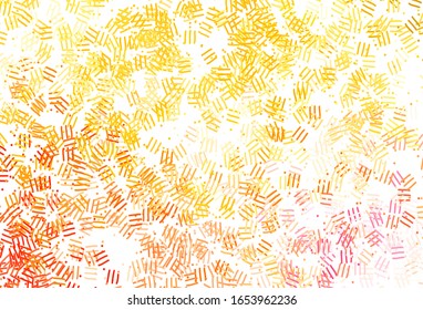 Plantilla vectorial amarillo rosa claro con palos repetidos, puntos. Ilustración abstracta brillante con palos de colores. Patrón de anuncios, folletos, volantes.