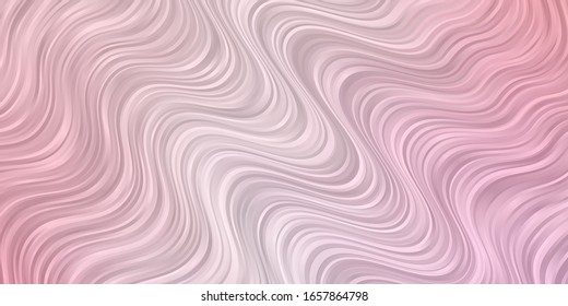 Plantilla vectorial amarillo rosa claro con líneas. Ilustración colorida en estilo circular con líneas. Diseño para su promoción empresarial.