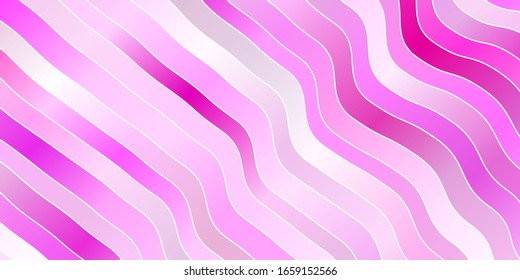 Hellrosa, gelbe Vektorillustration mit geschwungenen Linien. Farbige Illustration mit geschwungenen Linien. Kluges Design für Ihre Werbeaktionen.
