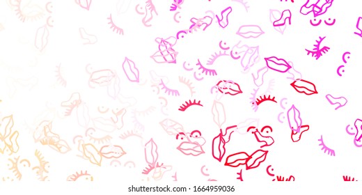 Hellrosa, gelbe Vektorillustration-Vorlage mit Frauenzeichen. Einfaches Design im abstrakten Stil mit Frauenrechtsaktivismus. Hintergrund für den Internationalen Frauentag.