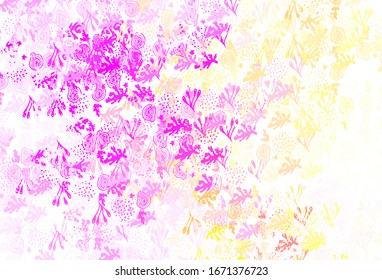 Light Pink, Yellow vector template with chaotic shapes. Colorful chaotic forms with gradient in modern style. Background for a cell phone.