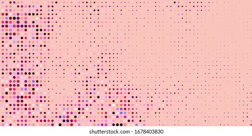 Light Pink, Yellow vector template with circles. Colorful illustration with gradient dots in nature style. Pattern for booklets, leaflets.