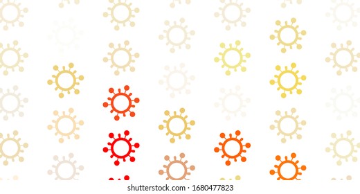 Hellrosa, gelbe Vektorillustration mit Grippezeichen. Intelligente Illustration mit Kopfzeichen im dekorativen Stil. Bildschirmhintergrund für den Gesundheitsschutz.