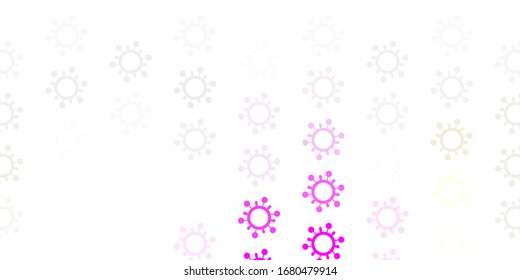 Light Pink, Yellow vector template with flu signs. Colorful  gradient illness symbols in simple abstract style. Wallpaper for health protection.