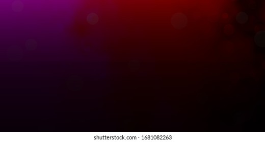 Plantilla vectorial amarillo rosa claro con círculos. Ilustración abstracta brillante con gotas coloridas. Patrón para sitios web.