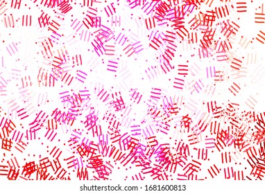 Light Pink, Yellow vector template with repeated sticks, dots. Lines on blurred abstract background with gradient. Smart design for your business advert.