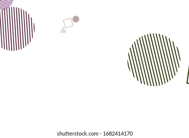 Light Pink, Yellow vector template with crystals, circles, squares. Abstract illustration with colorful dots, lines, cubes. Best design for poster, banner.