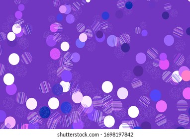 Plantilla vectorial amarillo rosa claro con círculos. Ilustración abstracta con burbujas de colores al estilo natural. Patrón de anuncios futuristas, folletos.