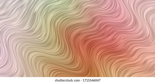 Light Pink, Yellow vector template with curved lines. Abstract gradient illustration with wry lines. Pattern for commercials, ads.