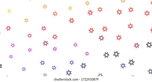 Plantilla vectorial amarilla rosa claro con signos de gripe. Ilustración abstracta con formas de degradado biológico. Fondo de escritorio para la protección de la salud.