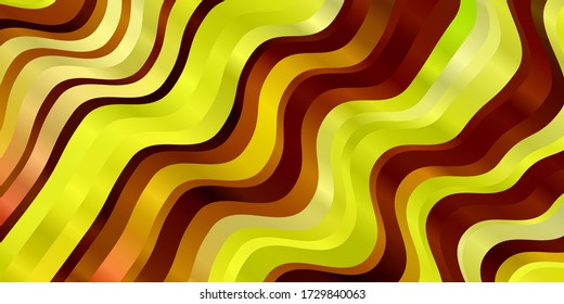 Light Pink, Yellow vector template with curves. Abstract illustration with gradient bows. Smart design for your promotions.