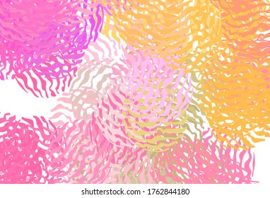 Plantilla vectorial amarillo rosa claro con líneas irregulares. Ilustración colorida en estilo abstracto con gradiente. Plantilla sencilla para su diseño.