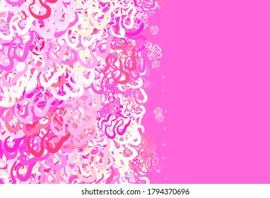 Light Pink, Yellow vector template with curved lines. A circumflex abstract illustration with gradient. A completely new template for your design.