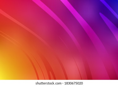 Light Pink, Yellow vector template with bent lines. An elegant bright illustration with gradient lines. A sample for your ideas.