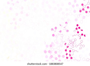 Light Pink, Yellow vector template with artificial intelligence structure. Shining illustration with AI shapes on abstract template. Pattern for  poster, banner of technology.