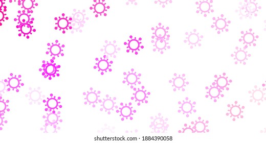 Light pink, yellow vector template with flu signs. Abstract illustration with biological gradient shapes. Best design for quarantine events.