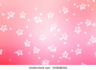 Light Pink, Yellow vector template with sky stars. Glitter abstract illustration with colored stars. Pattern for futuristic ad, booklets.