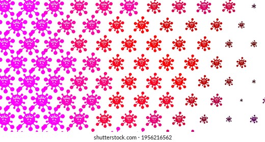 Light Pink, Yellow vector template with flu signs. Colorful  gradient illness symbols in simple abstract style. Best design for quarantine events.