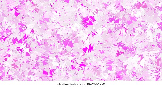 Light pink, yellow vector template with triangle shapes. Outstanding abstract illustration with range of colorful triangles. Pattern for promotions.