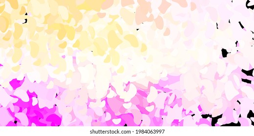 Plantilla vectorial amarillo rosa claro con formas abstractas. Ilustración abstracta moderna con formas aleatorias gradientes. Diseño elegante para el juego de papel pintado.