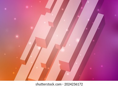 Light Pink, Yellow vector template with rhombus. Illustration with set of colorful rectangles. Modern template for your landing page.