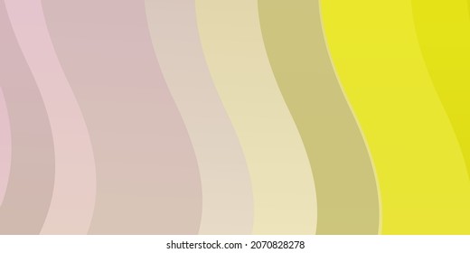Light Pink, Yellow vector template with curves. Illustration in abstract style with gradient curved.  Template for your UI design.
