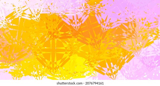 Plantilla vectorial amarillo rosa claro con formas triangulares. Ilustración con formas triangulares coloridas abstractas. Patrón para promociones.