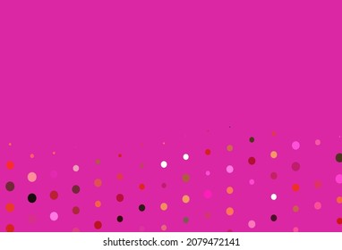 Light Pink, Yellow vector template with circles. Blurred decorative design in abstract style with bubbles. Pattern of water, rain drops.