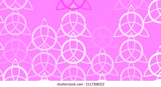 Hellrosa, gelbe Vektorvorlage mit esoterischen Zeichen. Abstrakte Illustration mit gotischen Farbverlauf-Formen. Einfache Basis für Ihr okkultes Design.