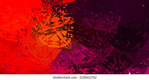 Plantilla vectorial amarillo rosa claro con formas triangulares. Diseño sencillo de estilo abstracto con triángulos, líneas. Una adición fácil a sus comerciales.