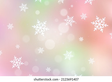 Light Pink, Yellow vector template in carnival style. Abstract gradient illustration with colorful Christmas things. Pattern for booklets, leaflets of education.