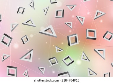 Light Pink, Yellow vector template with rhombus. Glitter abstract illustration with rectangular shapes. Modern template for your landing page.