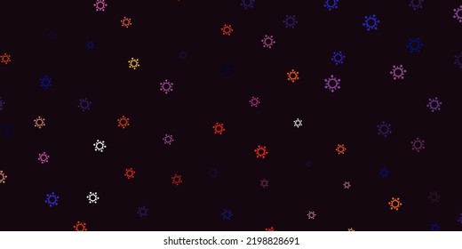 Plantilla vectorial amarilla rosa claro con signos de gripe. Símbolos de enfermedades degradadas coloridas en un estilo simple y abstracto. Fondo de escritorio para la protección de la salud.