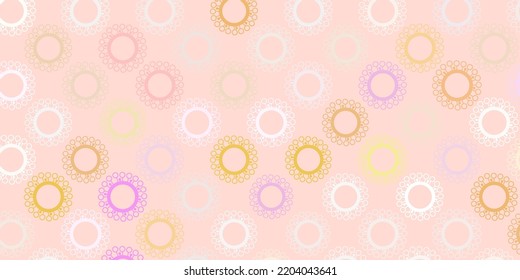 Light pink, yellow vector template with flu signs. Abstract illustration with biological gradient shapes. Simple drawing against danger fever.
