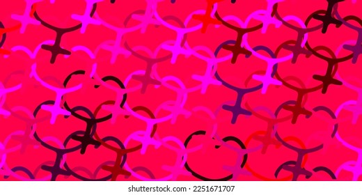 Light Pink, Yellow vector template with businesswoman signs. Abstract illustration with a depiction of women's power. Background for International Women’s Day.