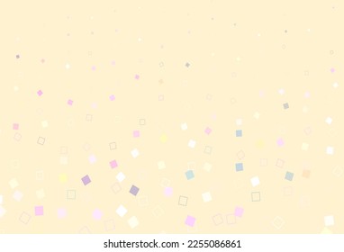 Hellrosa, gelbe Vektorvorlage mit quadratischem Stil. Dekoratives Design im abstrakten Stil mit Rechtecken. Muster für Bushs, Broschüren.