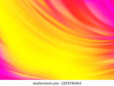 Light Pink, Yellow vector template with bent ribbons. A vague circumflex abstract illustration with gradient. The elegant pattern for brand book.