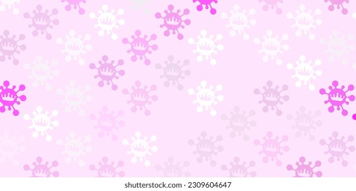 Light pink, yellow vector template with flu signs. Colorful  gradient illness symbols in simple abstract style. Design for biohazard warning.