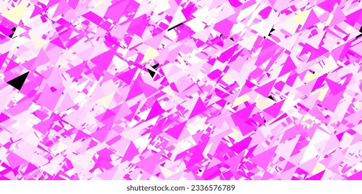 Light pink, yellow vector template with triangle shapes. Simple design in abstract style with triangles, lines. Landing pages material.