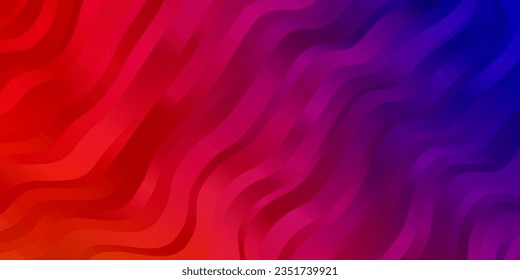Light Pink, Yellow vector template with curves. Colorful illustration in abstract style with bent lines. Pattern for commercials, ads.