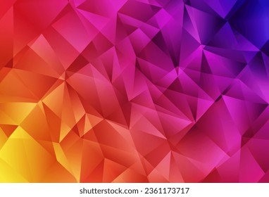 Light Pink, Yellow vector template with crystals, triangles. Illustration with set of colorful triangles. Elegant design for wallpapers.