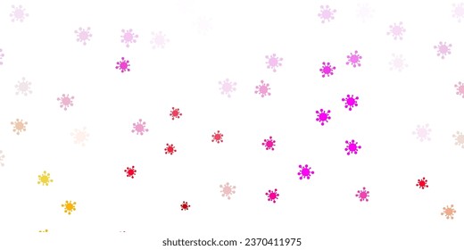 Light pink, yellow vector template with flu signs. Colorful abstract illustration with gradient medical shapes. Best design for quarantine events.