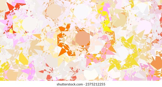 Light pink, yellow vector template with triangle shapes. Smart abstract illustration with triangle forms in modern style. Start design for insperarion.