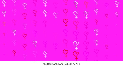 Light Pink, Yellow vector template with businesswoman signs. Colorful illustration with gradient feminism shapes. Background for International Women Day.