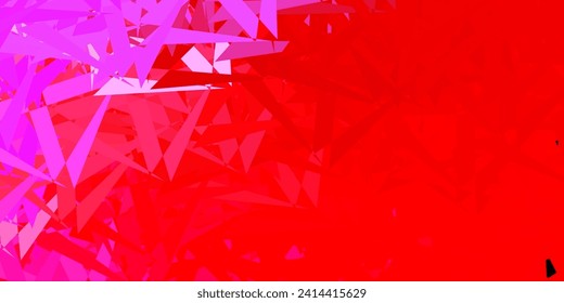 Plantilla vectorial amarilla rosa claro con formas triangulares. Ilustración abstracta sobresaliente con una gama de triángulos coloridos. Patrón de fondo de pantalla.