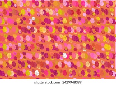 Light Pink, Yellow vector template with bent ribbons. Shining illustration, which consist of blurred lines, circles. Textured wave pattern for backgrounds.