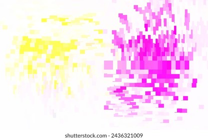 Rosa claro, plantilla de vector amarillo con rombo. Ilustración con conjunto de rectángulos de colores. Patrón para anuncios.
